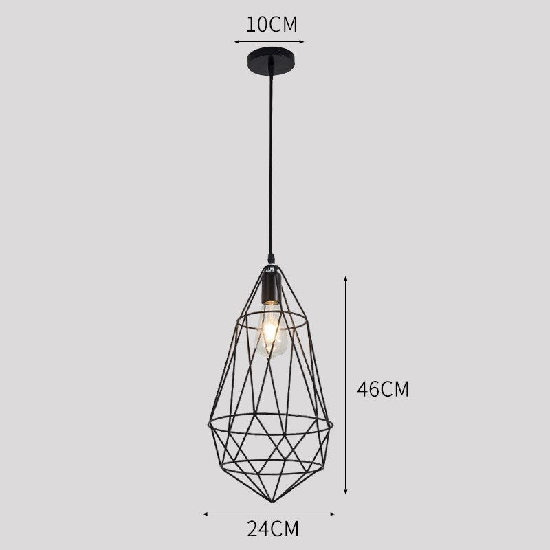 Torkel Diamond Like Shaped Caged Pendant Light