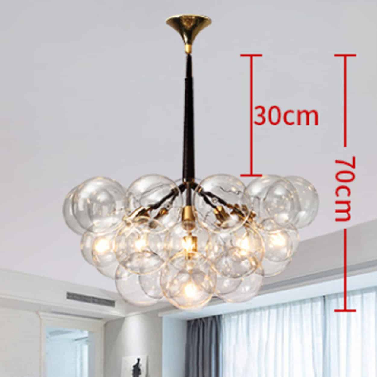 Doorana Modern Glass Balls Bubble Chandelier Lamp