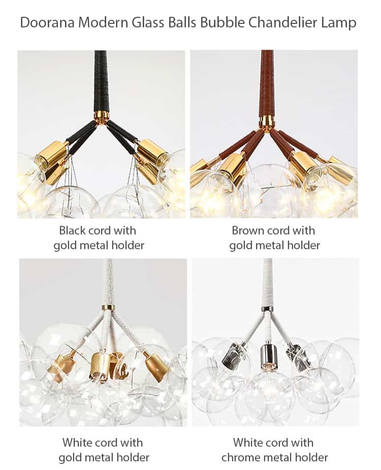Doorana Modern Glass Balls Bubble Chandelier Lamp