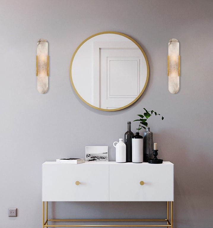 Ekorna Marble Sleek Slab Wall Lamp