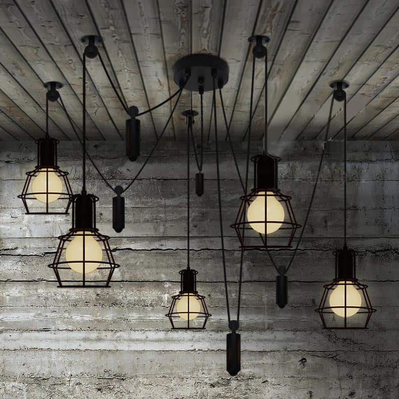 Filippa Pulley Cage Industrial Pendant Lamp
