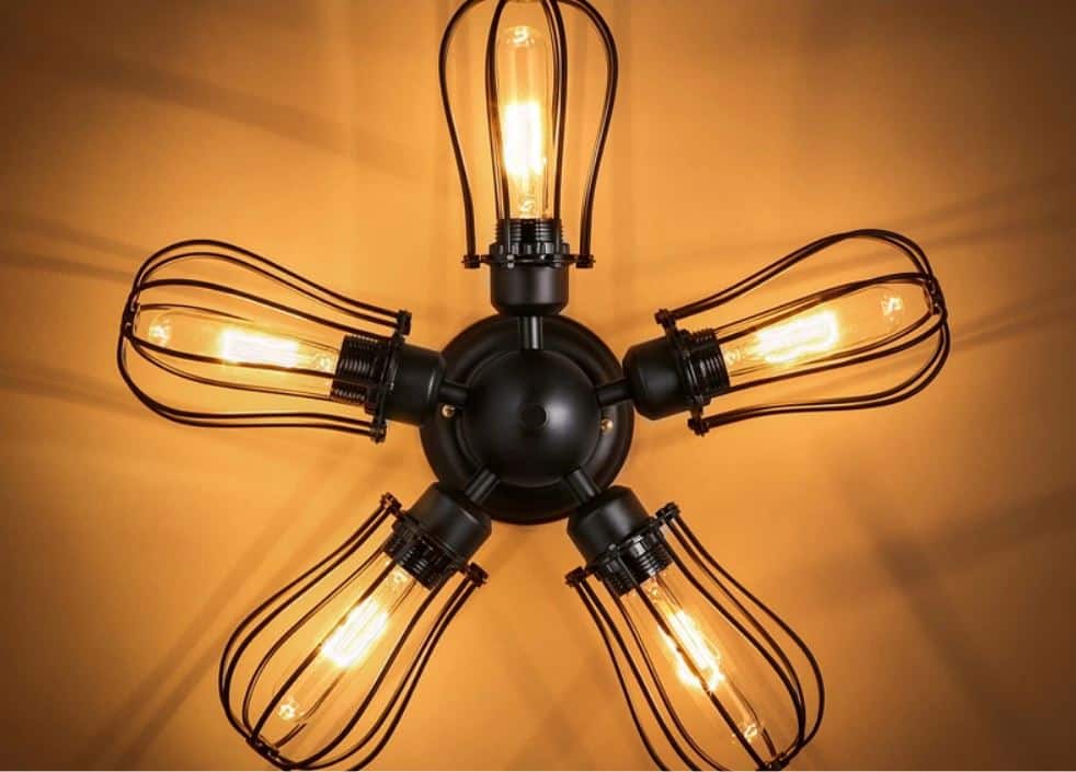 BARBRO Five Leaflet Uranium Ceiling Fan Lamp