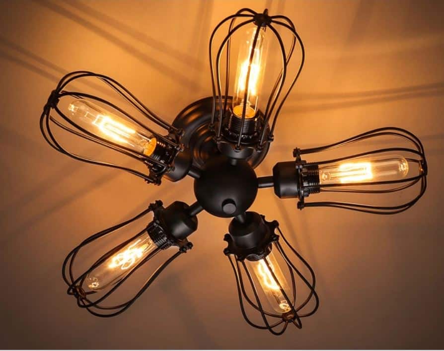 BARBRO Five Leaflet Uranium Ceiling Fan Lamp