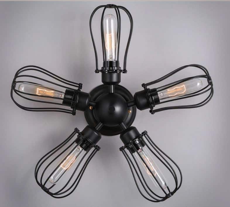 BARBRO Five Leaflet Uranium Ceiling Fan Lamp