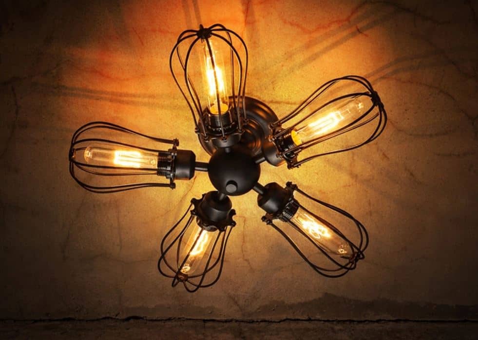 BARBRO Five Leaflet Uranium Ceiling Fan Lamp