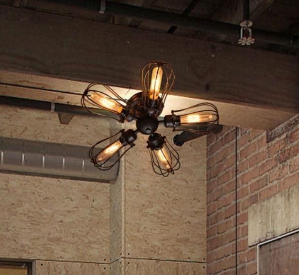 BARBRO Five Leaflet Uranium Ceiling Fan Lamp