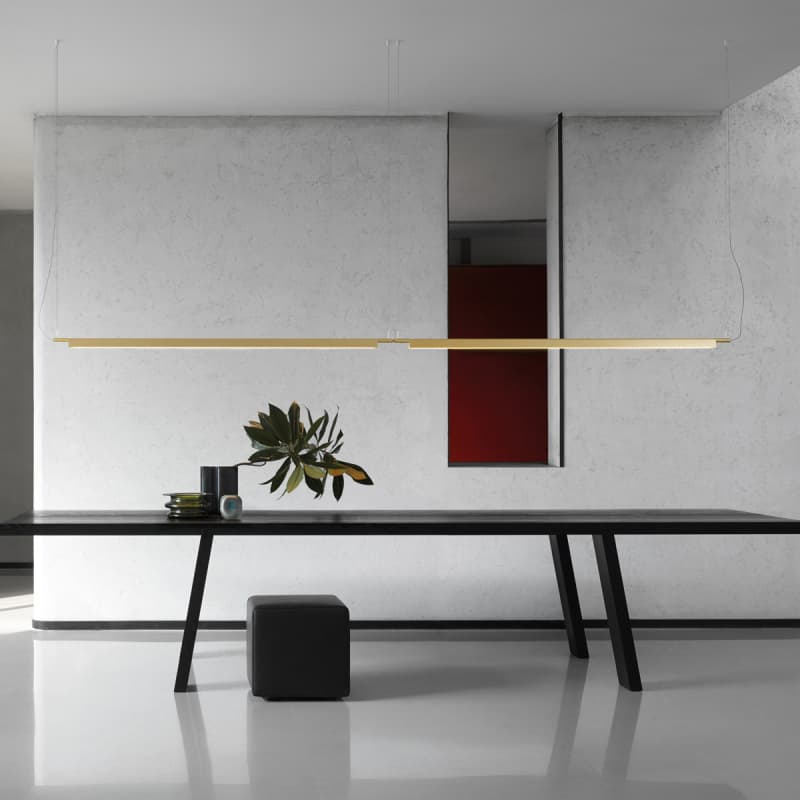 Flunniculo Elegant Metallic Slim Linear Pendant Lamp