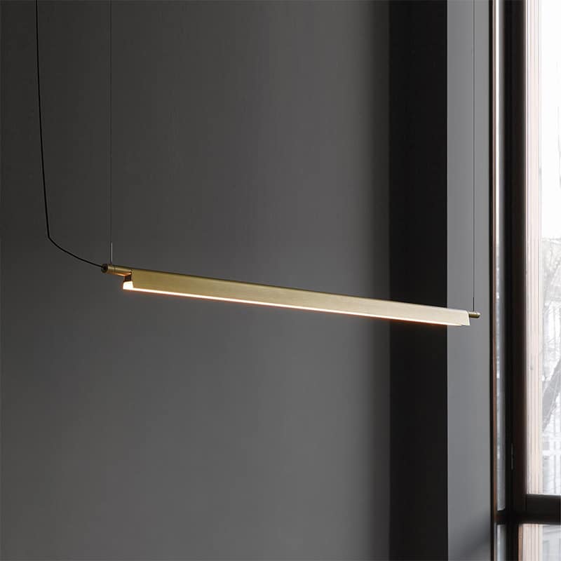 Flunniculo Elegant Metallic Slim Linear Pendant Lamp