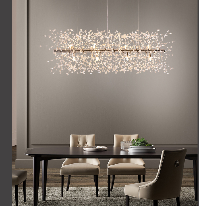 Francesca Contemporary Clear Crystal Chandelier