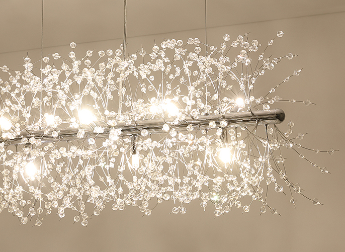 Francesca Contemporary Clear Crystal Chandelier