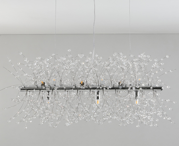 Francesca Contemporary Clear Crystal Chandelier