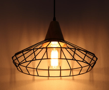 Gaetana Classic Industrial Caged Black Pendant Light