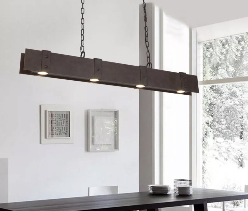 Gerlach Rustic Industrial Chic Metal Pendant Lamp