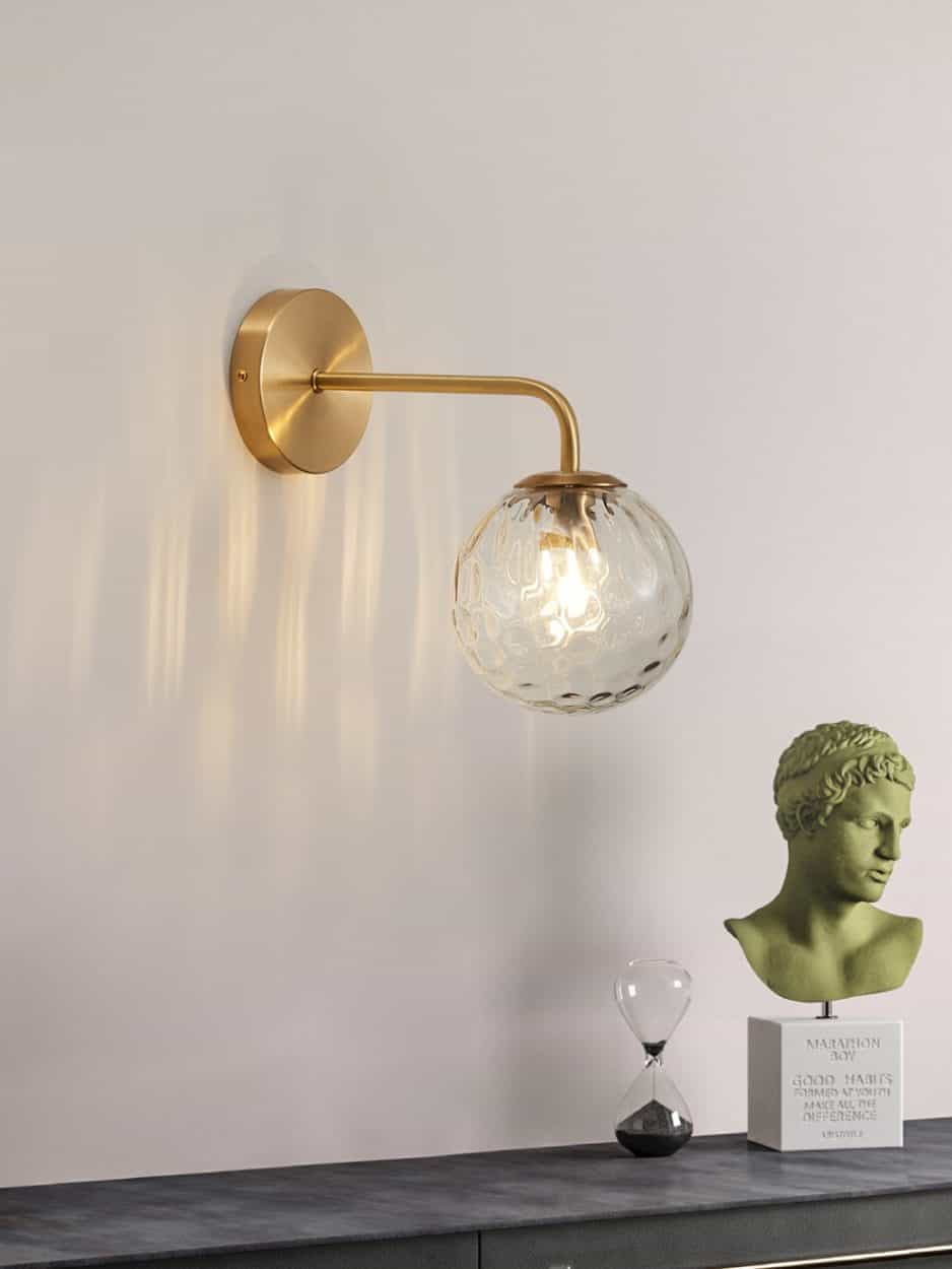 Giorbor Dimpled and Smooth Hanging Ball Wall Lamp
