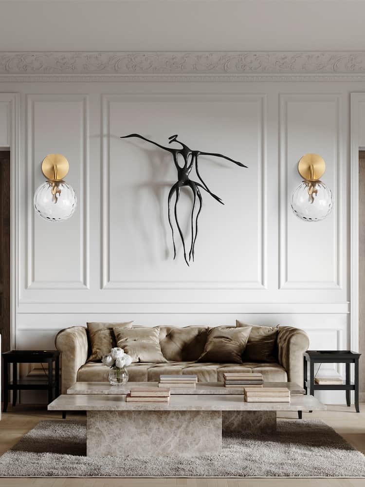 Giorbor Dimpled and Smooth Hanging Ball Wall Lamp
