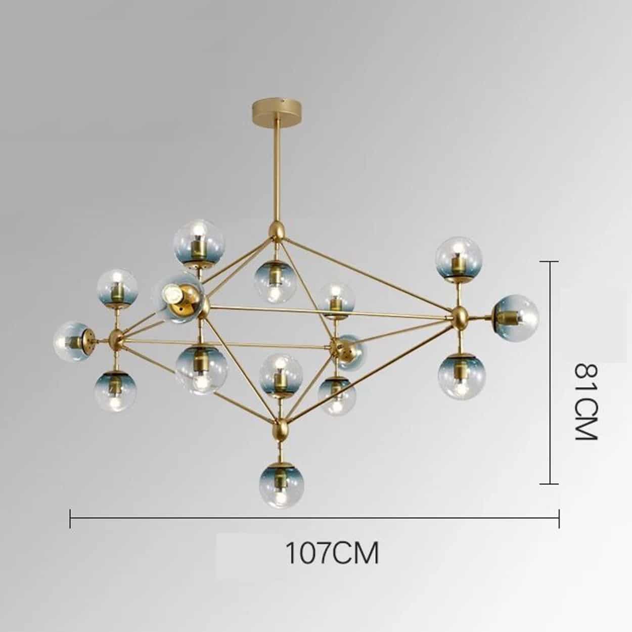 Elovold Glass Ball Atomic Pendant Lamp