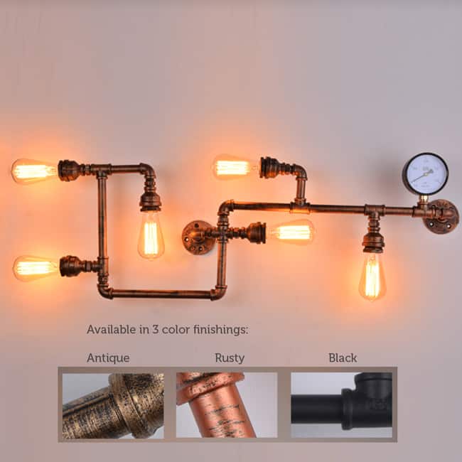 Gostavo Industrial Pipe Wall Lamp