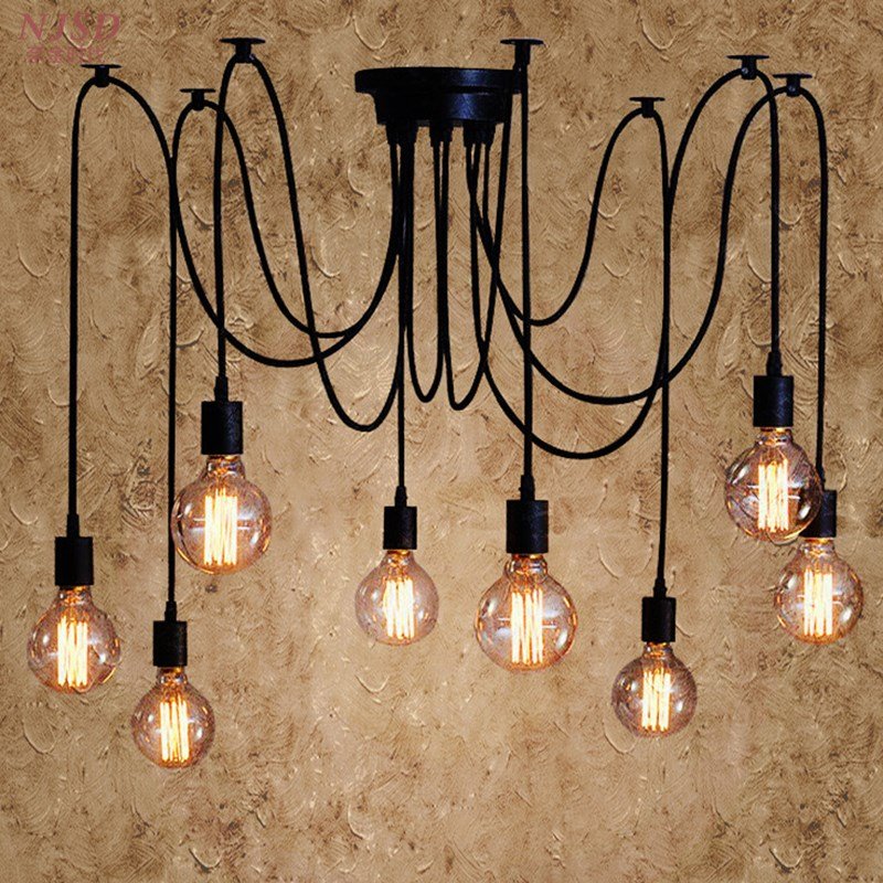 Gundersen Spider Leg Styled Industrial Rustic Chandelier