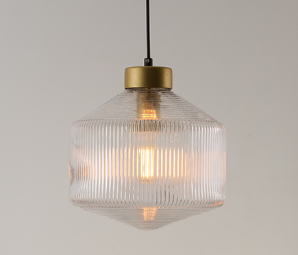 Gustaof Drum Shaped Patterned Glass Pendant Light