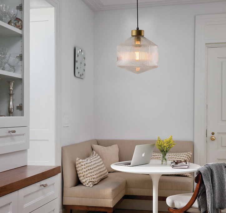 Gustaof Drum Shaped Patterned Glass Pendant Light