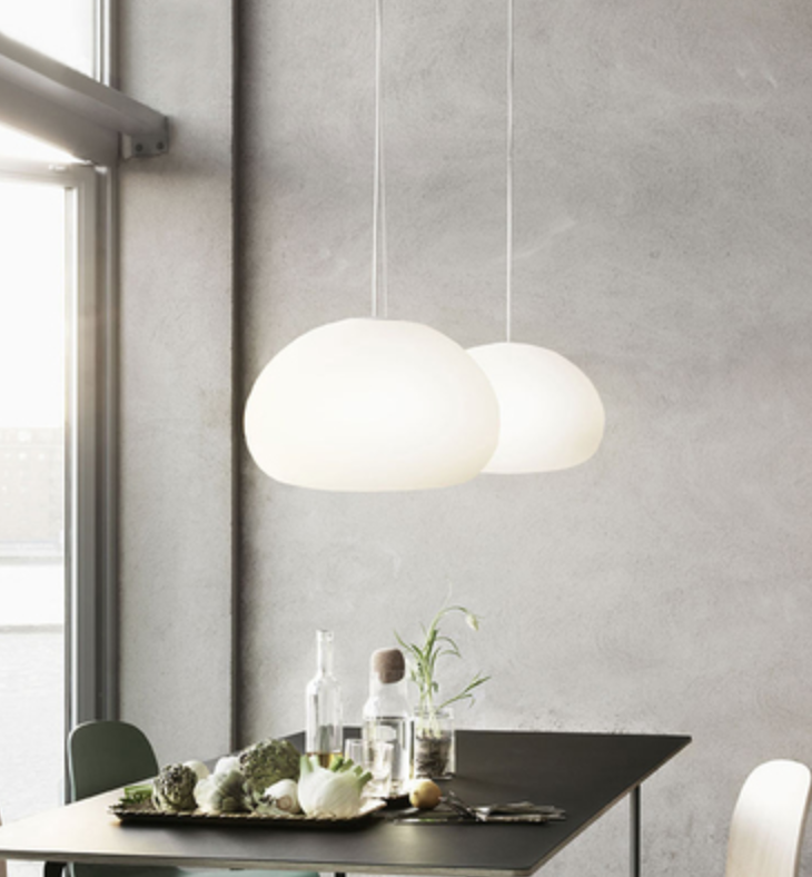 Halfdan White Frosted Pendant Light