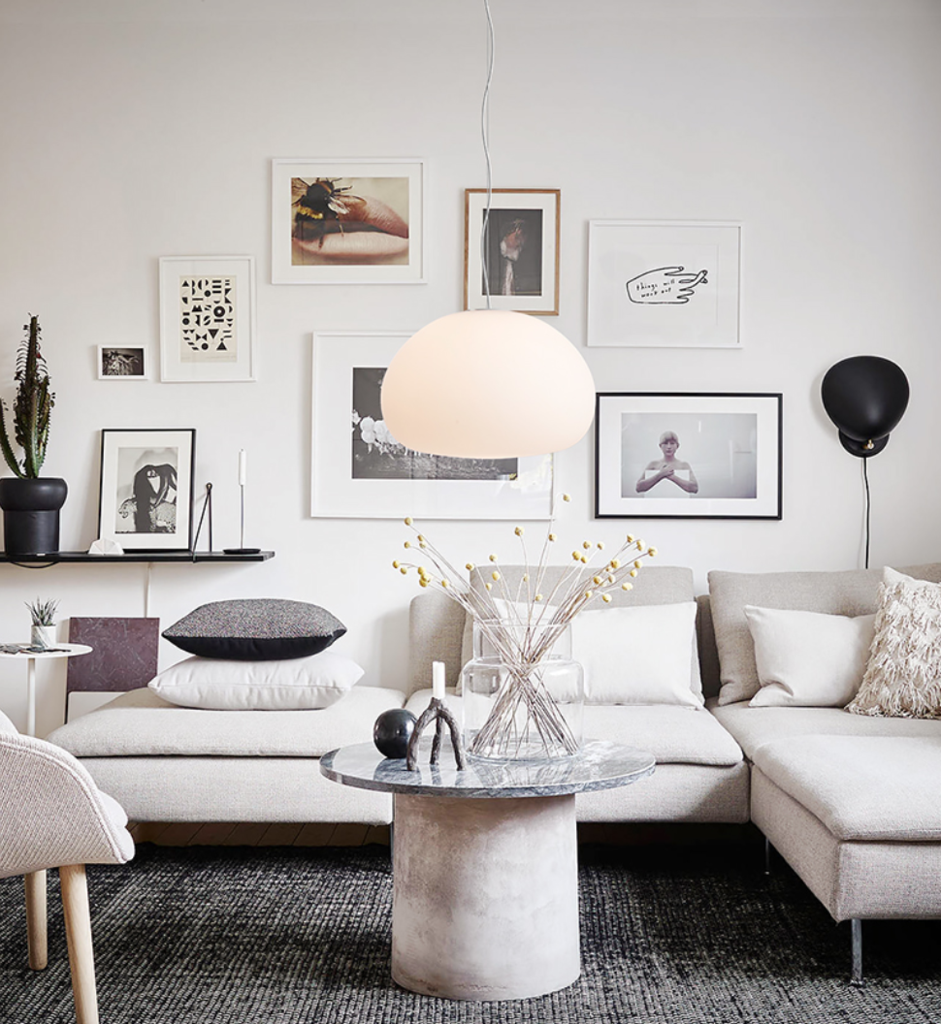 Halfdan White Frosted Pendant Light