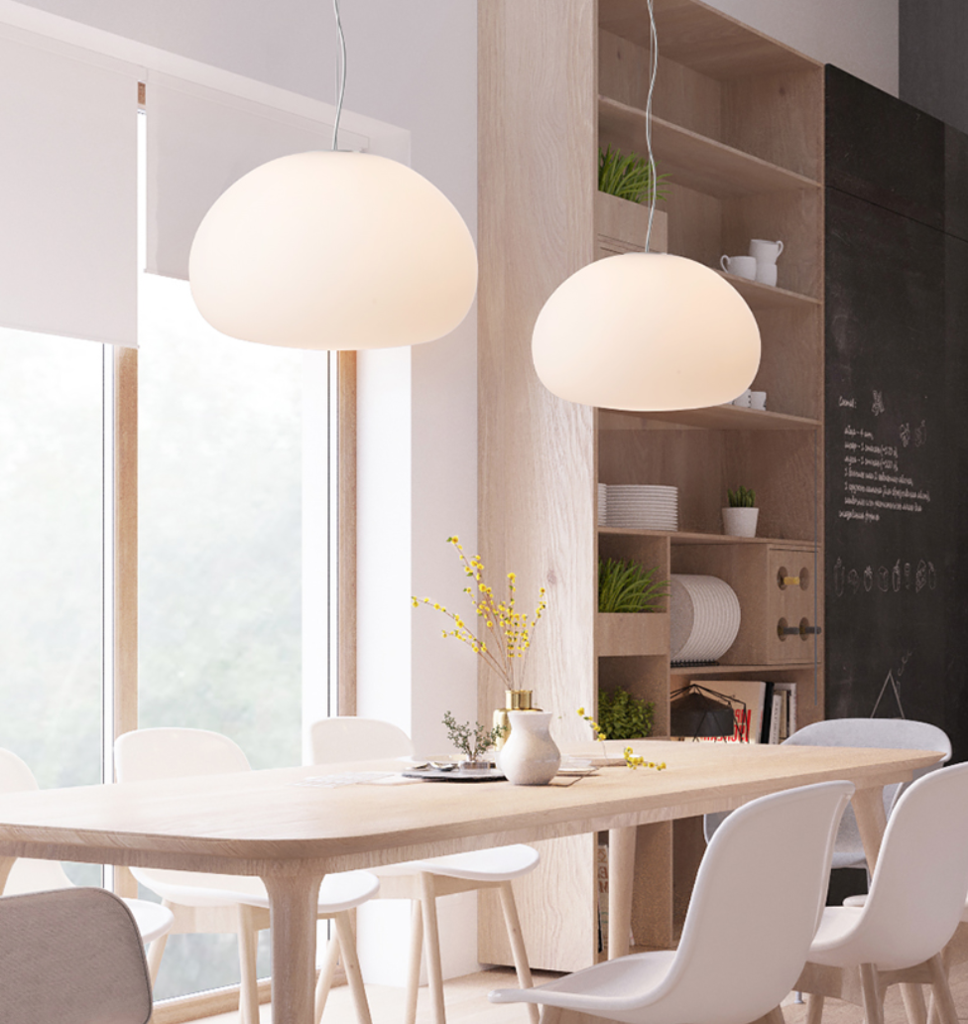 Halfdan White Frosted Pendant Light