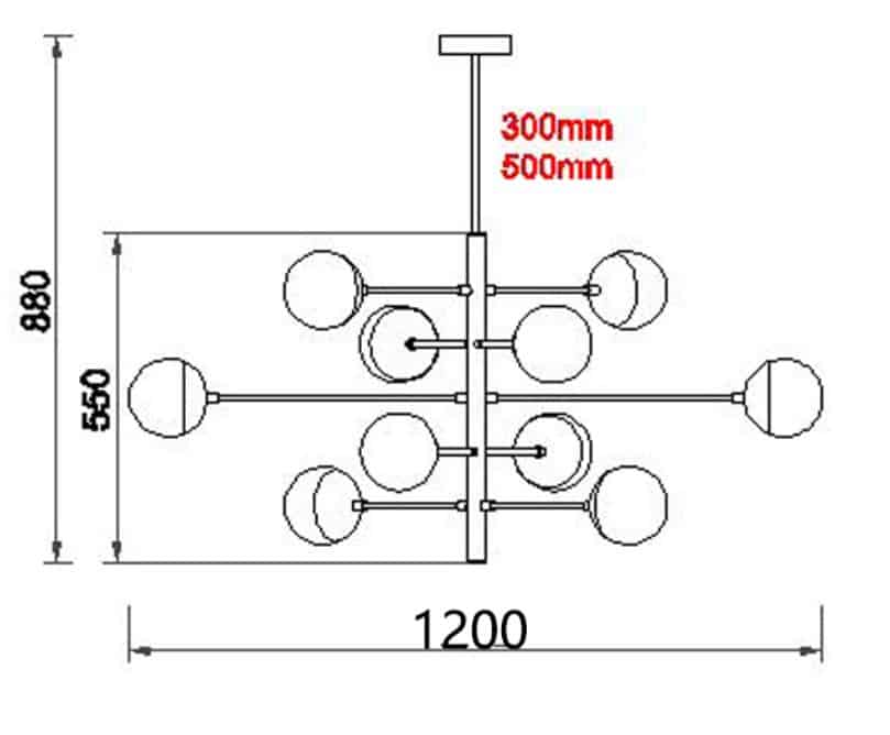 Heermaen Grand Ball Sticks Hanging Lamp