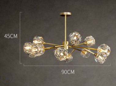Hendrika Luxury Elegant Glossy Crystal Chandelier Light