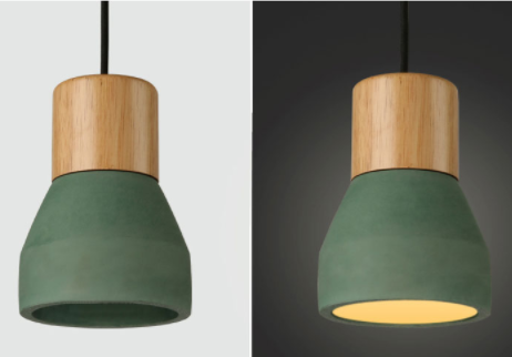 Hildegard Minimalist Concrete Wooden Accent Pendant Light
