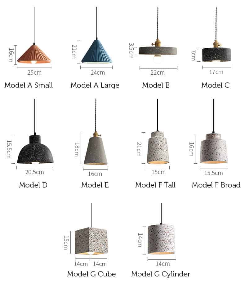 Hilka European Style Cement and Terrazzo Series Pendant Lamp