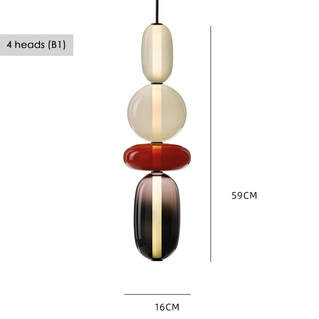 Indoor Lighting Multicolored Glass Pendant Light Candy Dining Room Lamp Bedside Bar Cafe Hanging Furniture Home Decor Chandelier