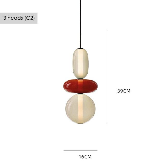 Indoor Lighting Multicolored Glass Pendant Light Candy Dining Room Lamp Bedside Bar Cafe Hanging Furniture Home Decor Chandelier