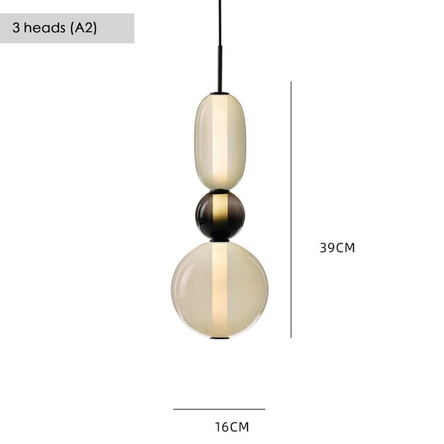 Indoor Lighting Multicolored Glass Pendant Light Candy Dining Room Lamp Bedside Bar Cafe Hanging Furniture Home Decor Chandelier