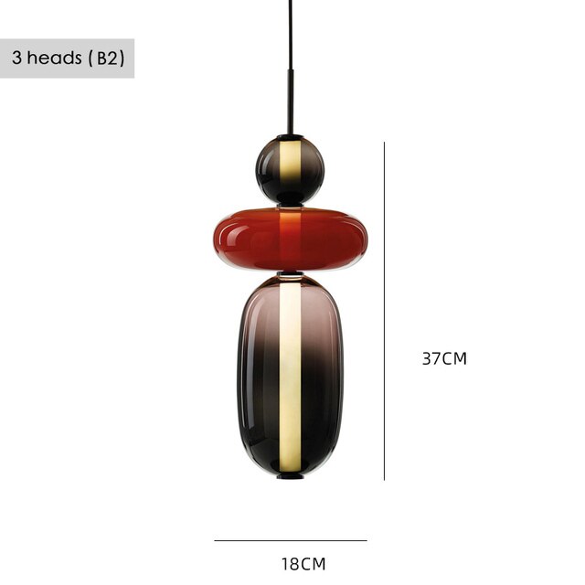 Indoor Lighting Multicolored Glass Pendant Light Candy Dining Room Lamp Bedside Bar Cafe Hanging Furniture Home Decor Chandelier