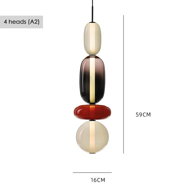 Indoor Lighting Multicolored Glass Pendant Light Candy Dining Room Lamp Bedside Bar Cafe Hanging Furniture Home Decor Chandelier