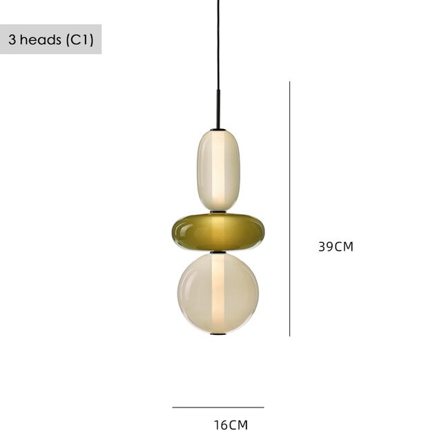 Indoor Lighting Multicolored Glass Pendant Light Candy Dining Room Lamp Bedside Bar Cafe Hanging Furniture Home Decor Chandelier