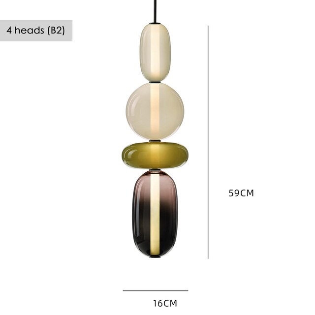 Indoor Lighting Multicolored Glass Pendant Light Candy Dining Room Lamp Bedside Bar Cafe Hanging Furniture Home Decor Chandelier