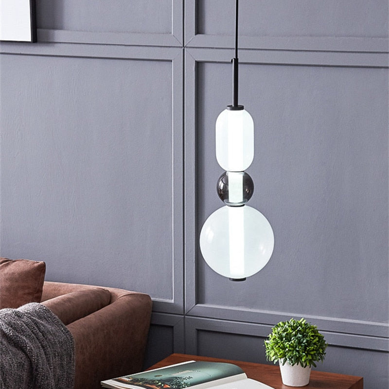 Indoor Lighting Multicolored Glass Pendant Light Candy Dining Room Lamp Bedside Bar Cafe Hanging Furniture Home Decor Chandelier
