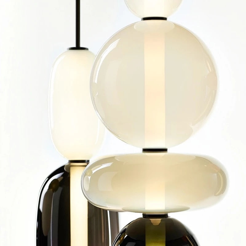 Indoor Lighting Multicolored Glass Pendant Light Candy Dining Room Lamp Bedside Bar Cafe Hanging Furniture Home Decor Chandelier