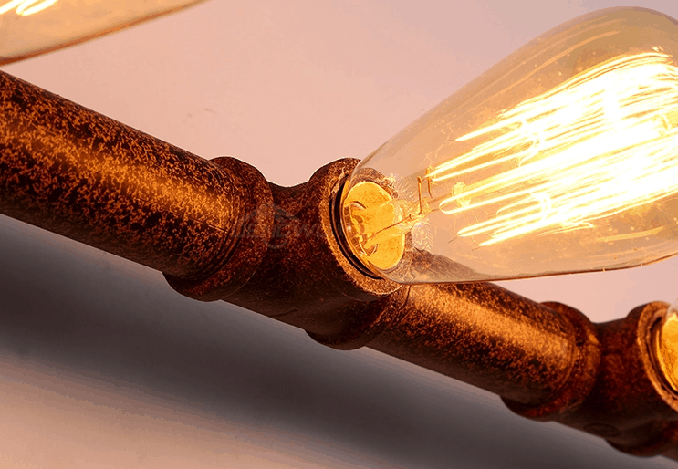 ASTRID Indrustrial Rustic Pipe Line Quadriplet Lamps