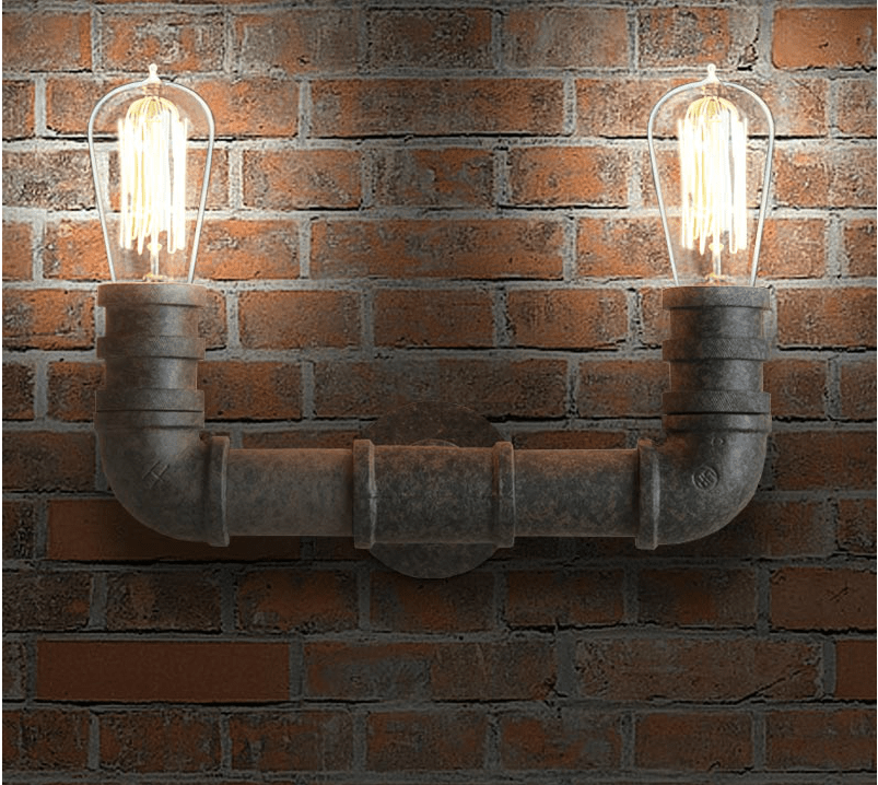 LINNÉA Indrustrial Rustic Pipe Line Twin Lamps