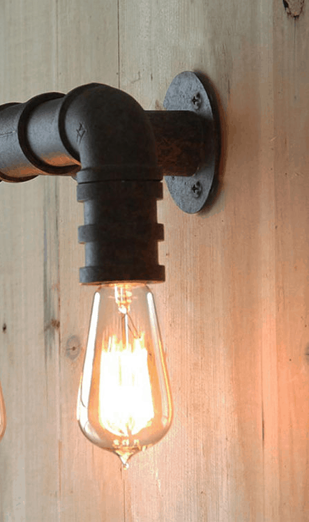 LINNÉA Indrustrial Rustic Pipe Line Twin Lamps