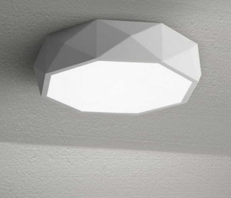 Innocenzio White Geometric Octagon Shaped Ceiling Lamp