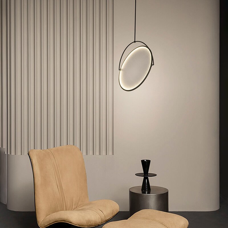 Italian light and shadow restaurant chandelier Danish designer simple modern model room creative art warm decorative lamp