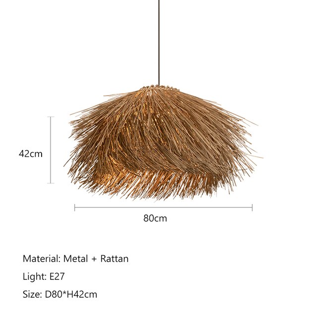 Japanese Wabi Sabi Wind Retro Hand Woven Rattan Led Pendant Lights Restaurant Bar B&amp;B Home Decor Bedroom Dining Room Chandelier