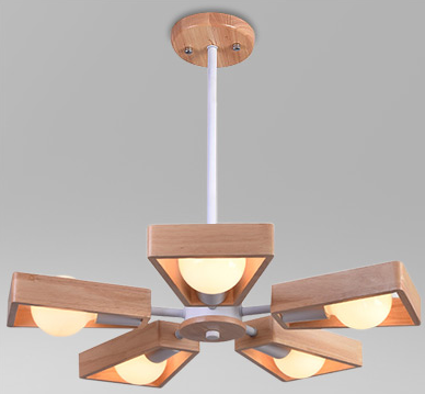 Joakim Wooden Petal Contemporary Pendant Light