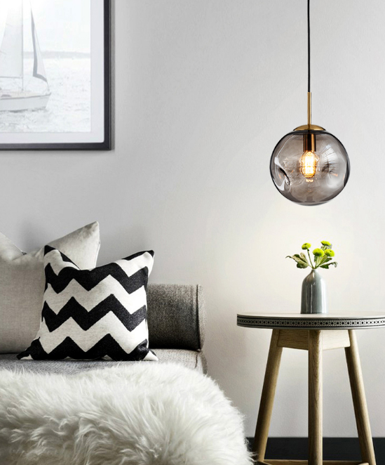 Jozua Contemporary Spherical Glass Shade Pendant Lamp