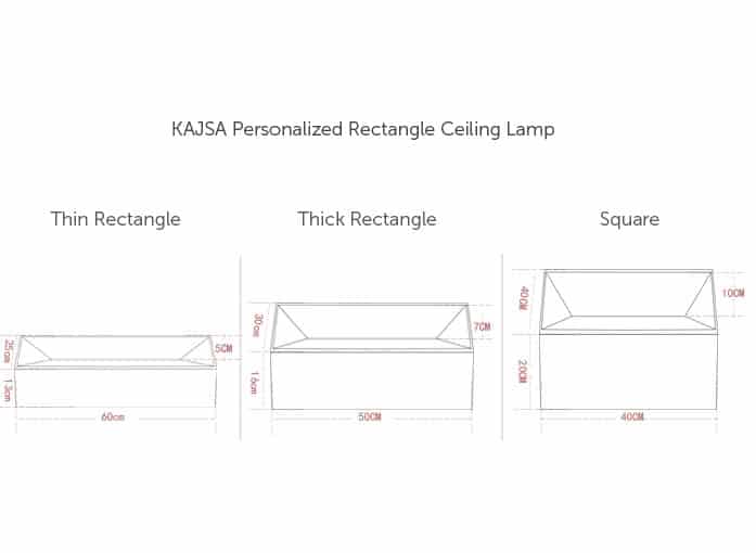 KAJSA Personalized Rectangle Box Ceiling Lamp