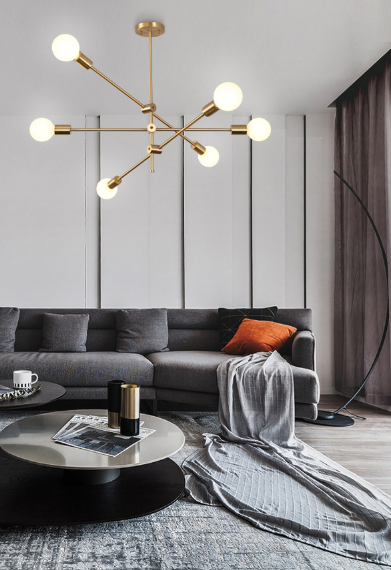 Karsten Modern Brass Finish Molecular Pendant Lamp